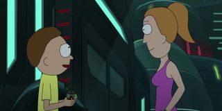 Justin Roiland as Morty and Spencer Grammer as Summer on Rick and Morty
