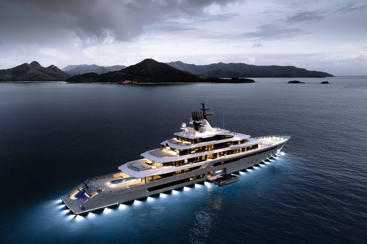 A photograph of Gabe Newell's superyacht, Leviathan.