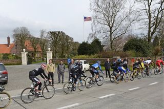 American Cemetery during the Dwars door Vlaanderen cycling race on March 26, 2014 in Waregem, Belgium.