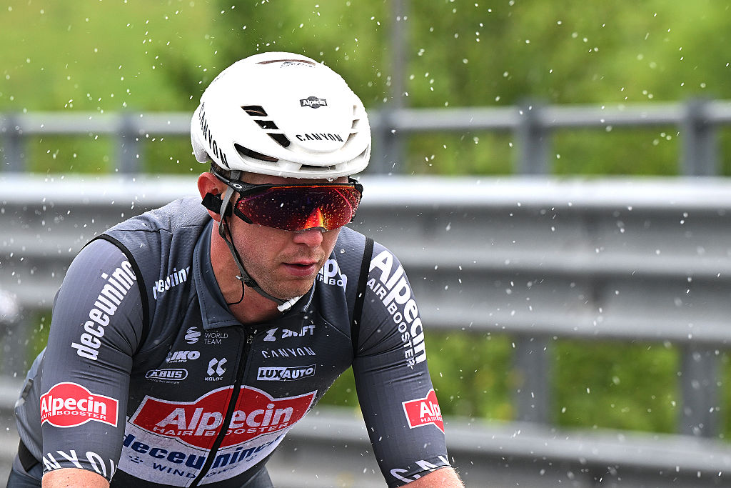 NAPOLI ITALY MAY 15 Kaden Groves of Australia and Team Alpecin Deceuninck competes during the 108th Giro dItalia 2025 Stage 6 a 227km stage from Potenza to Napoli UCIWT on May 15 2025 in Potenza Italy Photo by Dario BelingheriGetty Images