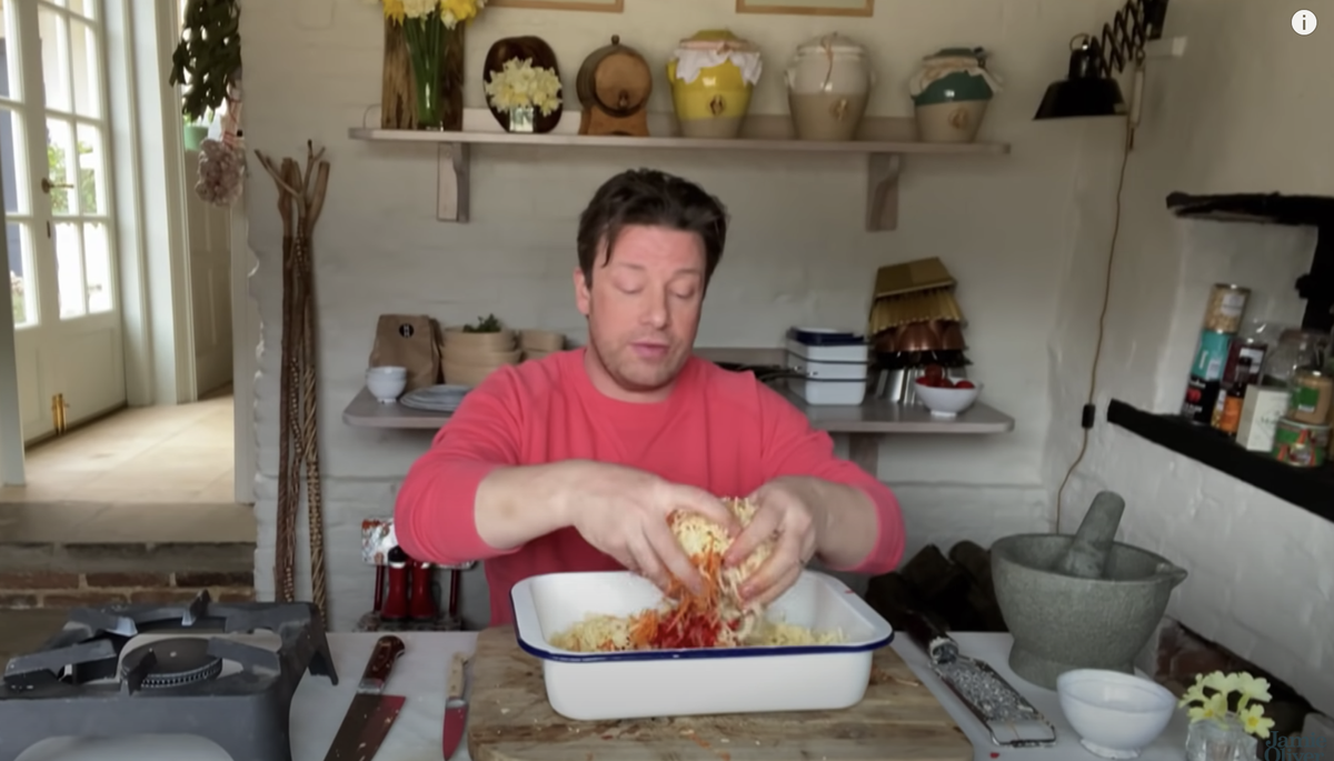 Jamie Oliver makes roast potatoes with vinegar. Here's how + where he