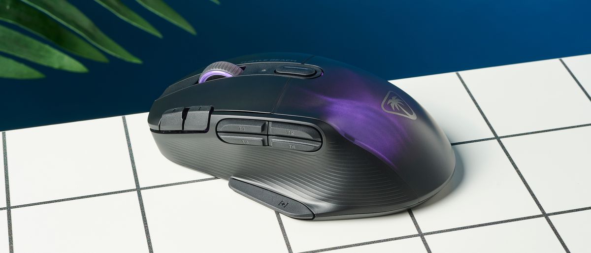 Turtle Beach Kone XP Air mouse against blue background