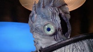 Mick Fleetwood as a fish person in Star Trek: The Next Generation