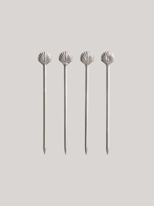 Seashell Cocktail Picks, Set of 4