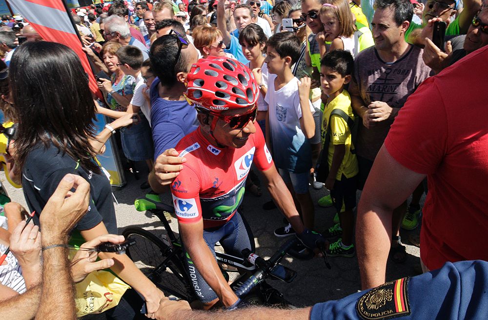 Nairo Quintana (Moistar) at the start of stage 17 of the Vuelta