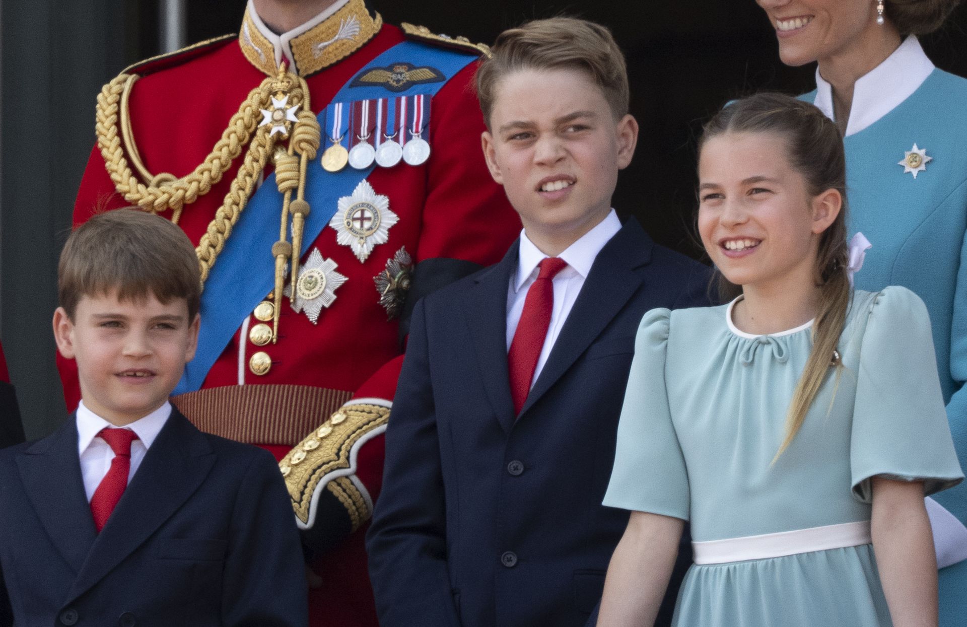Prince Louis, Princess Charlotte and Prince George at Trooping the Colour 2025