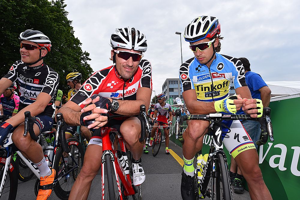 Fabian Cancellara (Trek Factory Racing) on the stage 2 start line