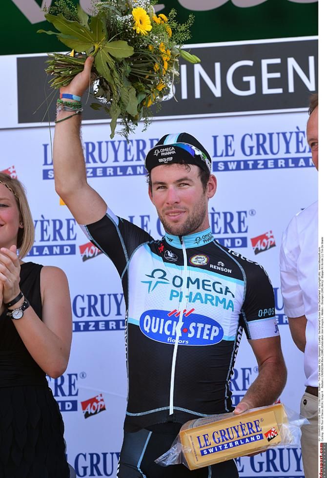 Mark Cavendish (Omega Pharma-Quickstep) won stage 4 in the Tour de Suisse