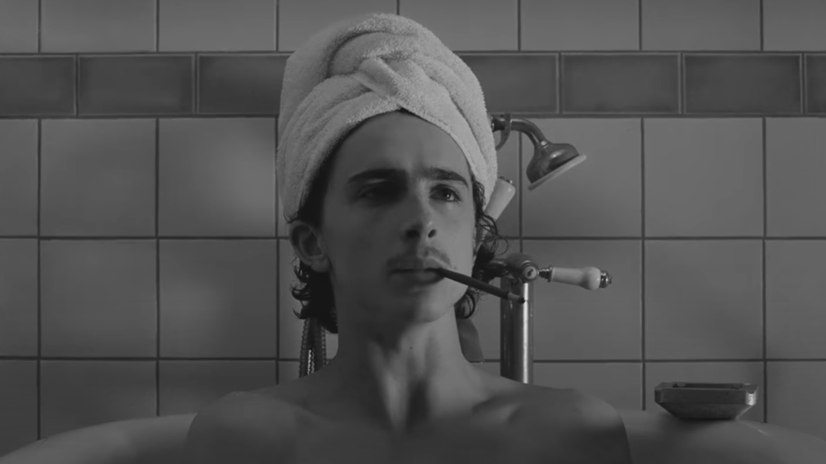 Timothée Chalamet in The French Dispatch screenshot