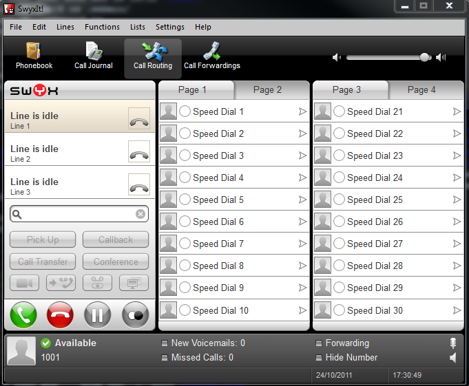 We were pleased with the supplied SwyxIT softphone application.