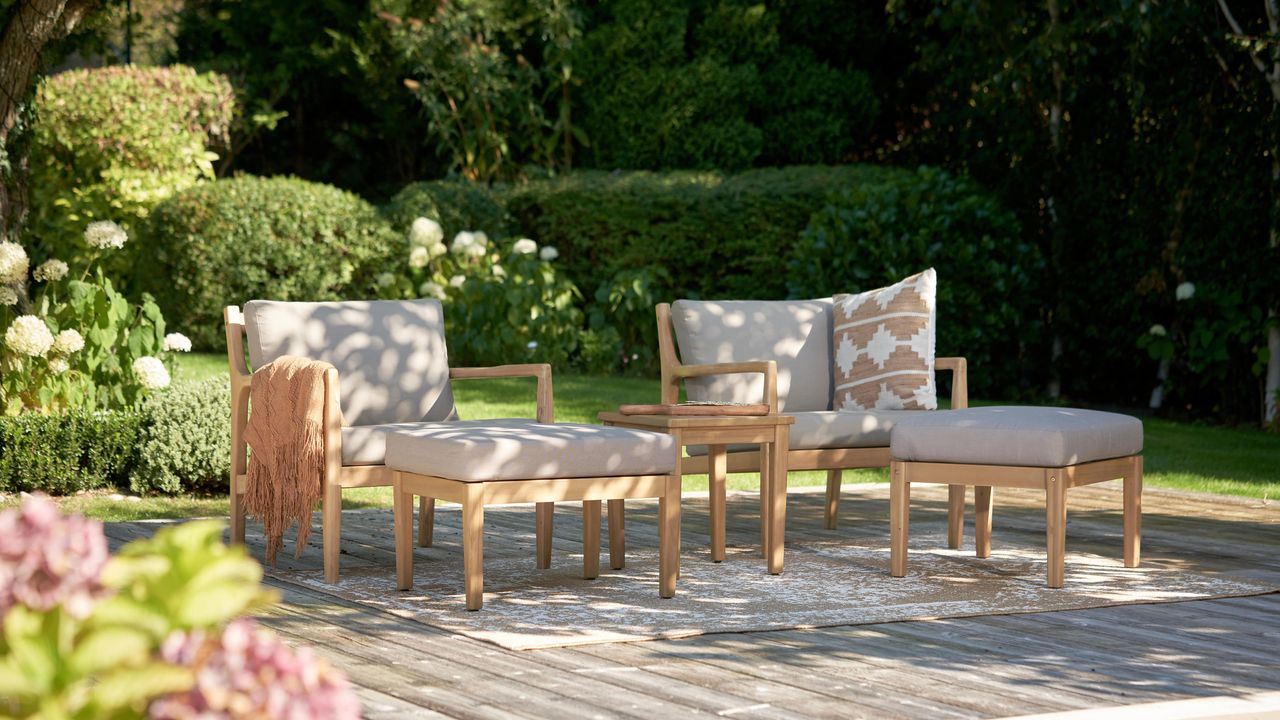 Garden furniture in country garden