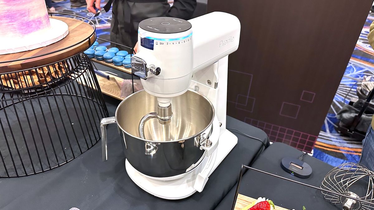 GE Profile smart stand mixer demonstration at CES 2023 