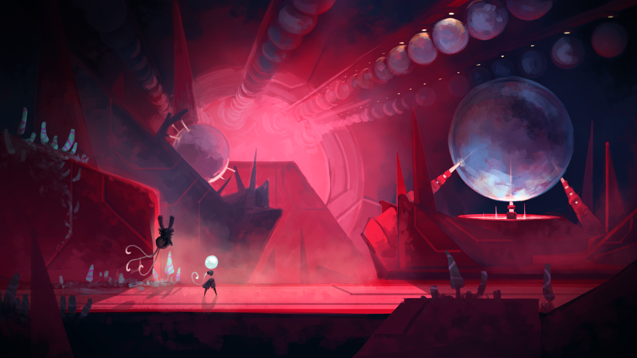Painted concept art for indie game MIO: Memories in Orbit