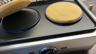 pancakes on non stick base of pancake maker