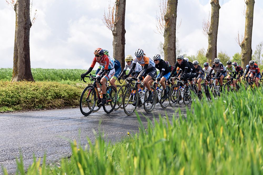 Christine Majerus (Boels Dolmans) on the front in the early kilometres at Dwars door de Westhoek 2016