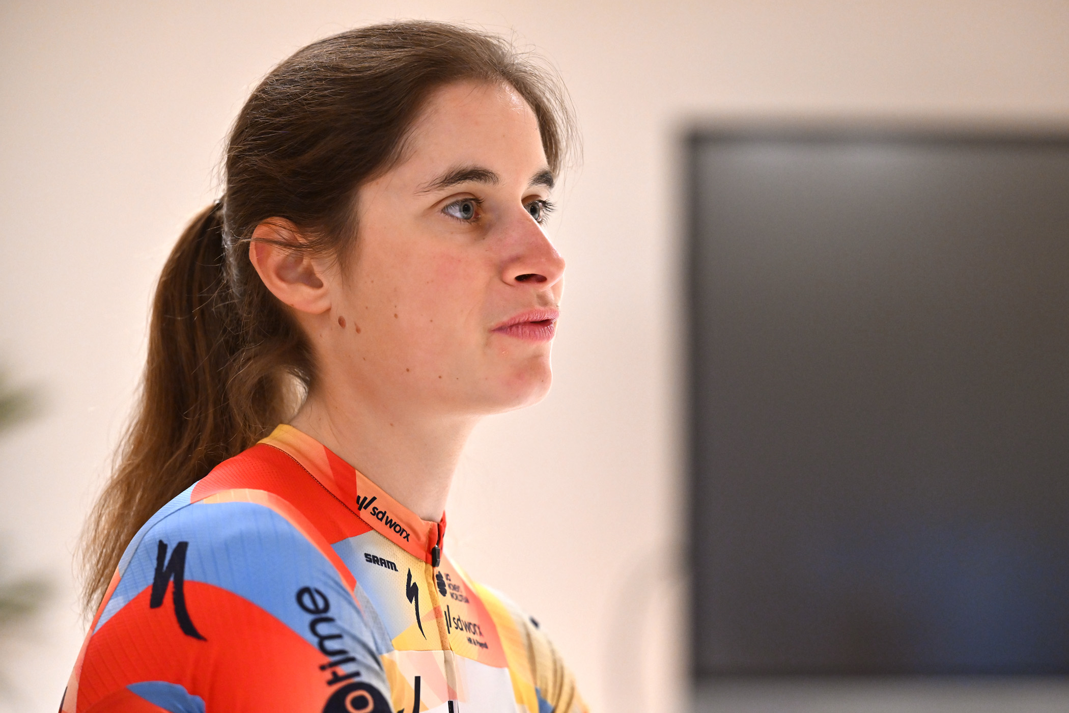 A close-up photo of Valentina Cavallar at the 2026 SD Worx-Protime team training camp in Spain