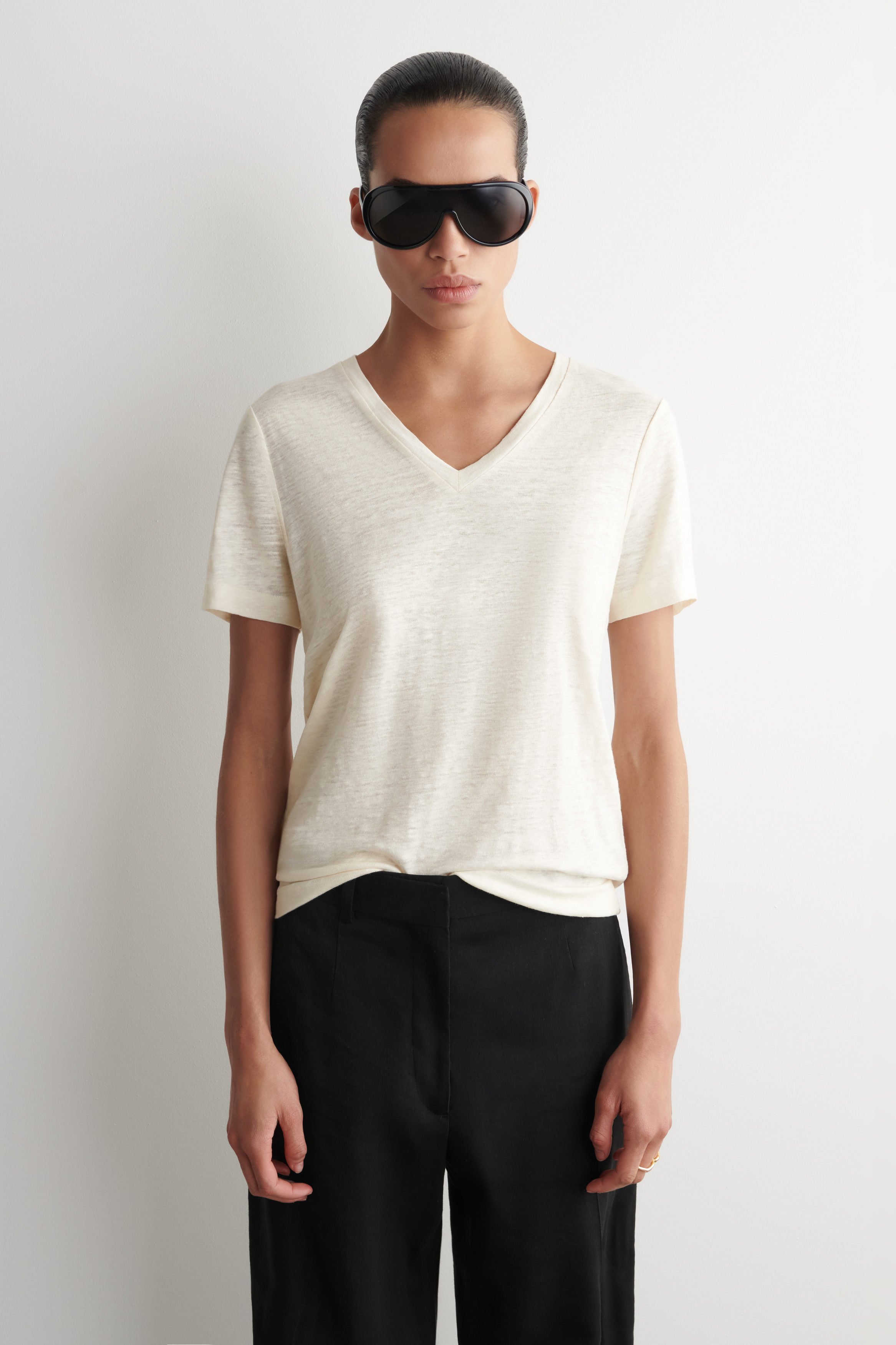 V-Neck Linen T-Shirt