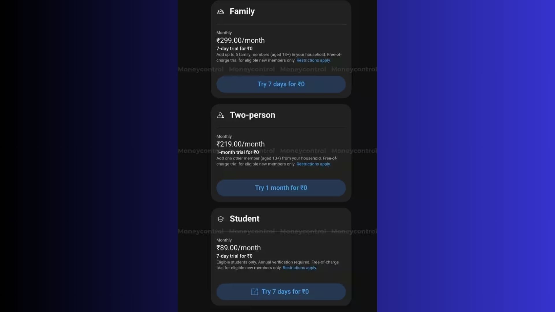 YT Premium subscription for two people pilots