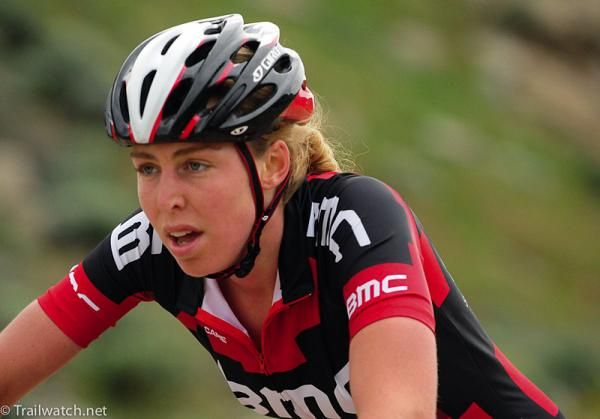 Erica Zaveta (BMC) on the flat fire road.