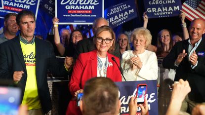 Sen. Darline Graham (R-SC) speaks at a campaign event following her win in Republican primary
