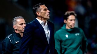 Greece trainer Gustavo Poyet, during the match Greece - Netherlands at the OPAP Arena for the European qualification group B season 2023-2024 in ATHENS, Greece on 16 October 2023 (Photo by Marcel van Dorst/NurPhoto via Getty Images)