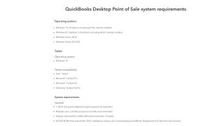 Quickbooks POS system requirements