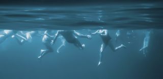 A shark's eye view of swimmers.
