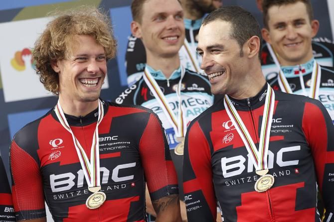 BMC Racing team on the podium