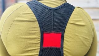 Brace straps at the back showing stretchy material