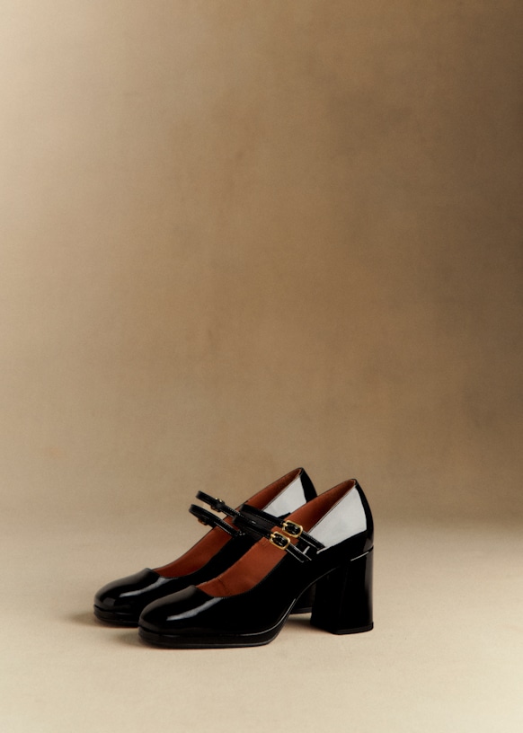 Carmen High Mary Janes - Patent Black - Bovine Leather - S&amp;eacute;zane