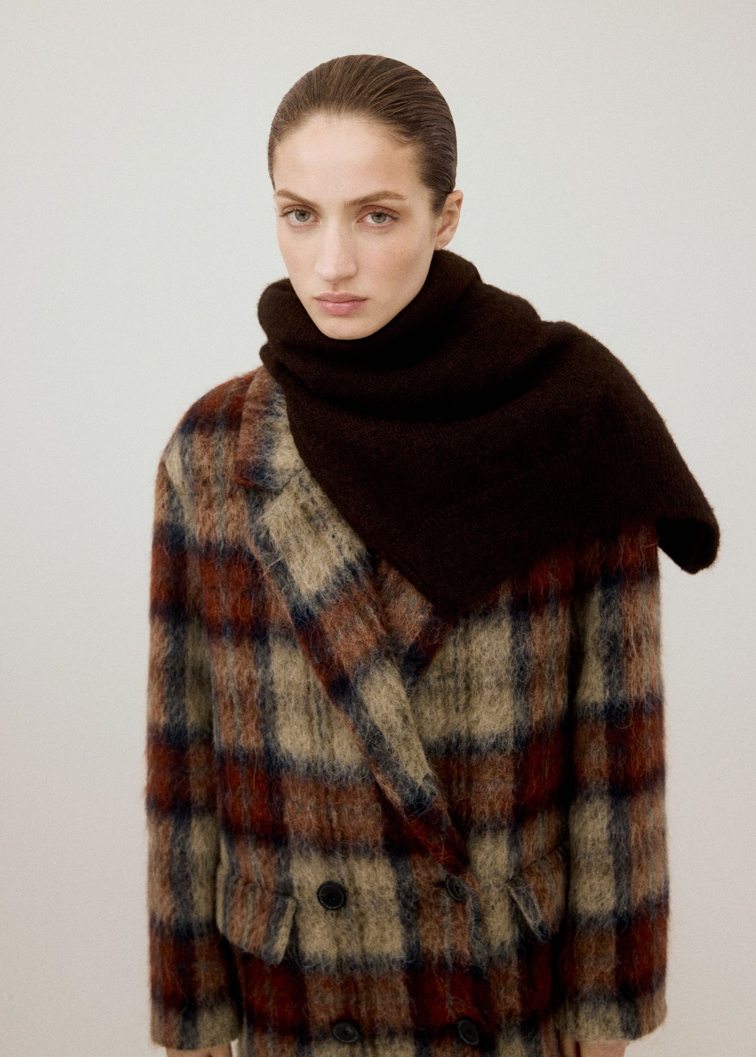 Wool-Blend Check Coat - Women | Mango Usa