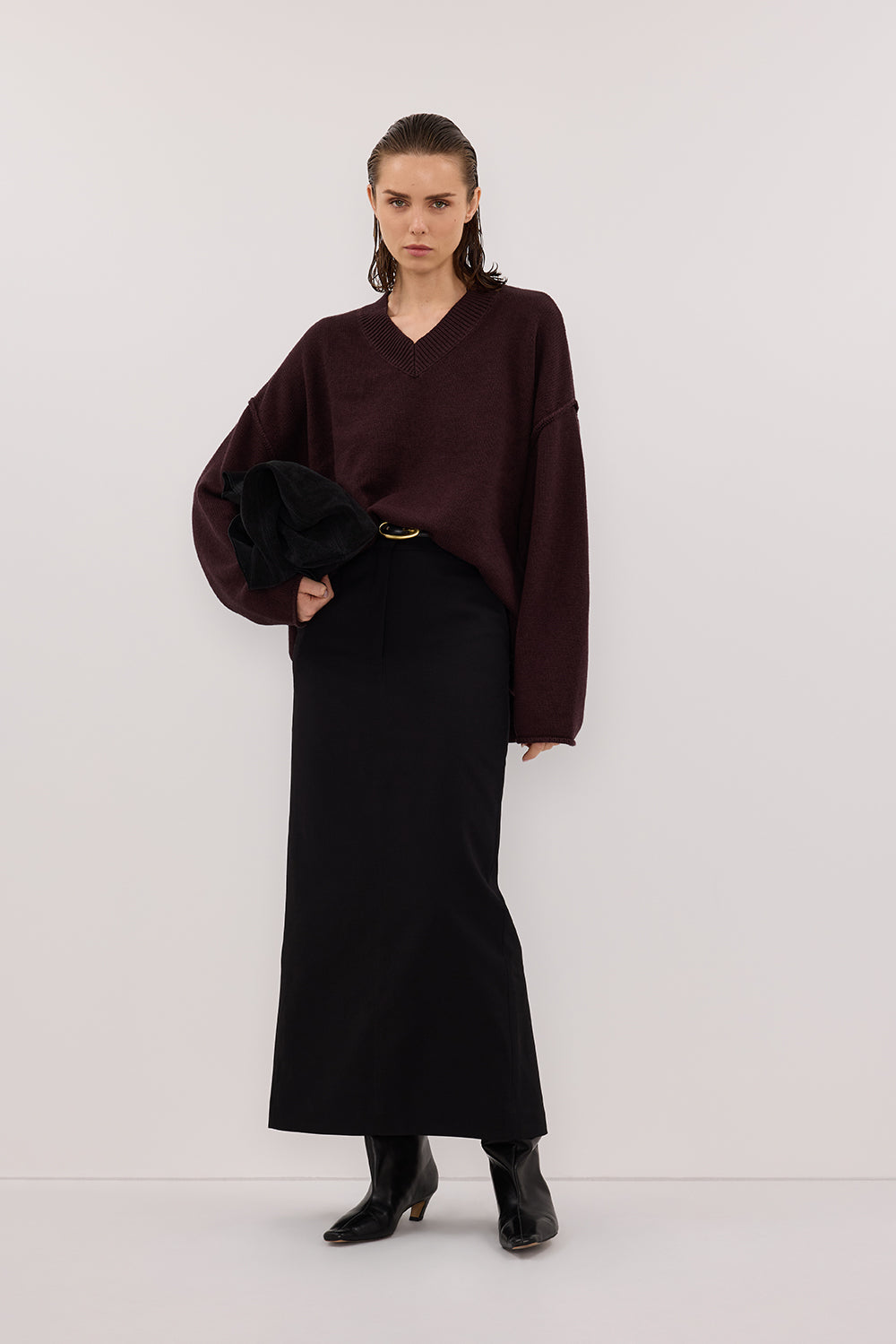 Liza Black Tailored Midi Skirt - 2 / Black