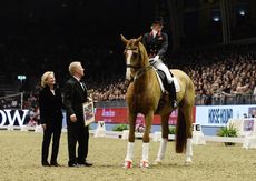 Laura Tomlinson retires Mistral Hojris at Olympia