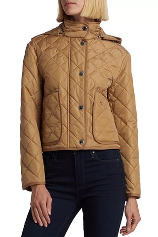 Burberry Diamond-Quilted Nylon Cropped Jacket