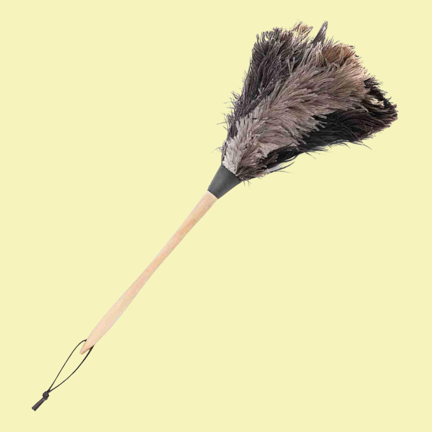 A handmade ostrich feather duster