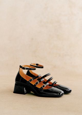 Elodie Mary Janes - Patent Black - Patent Cowide Leather - Sézane