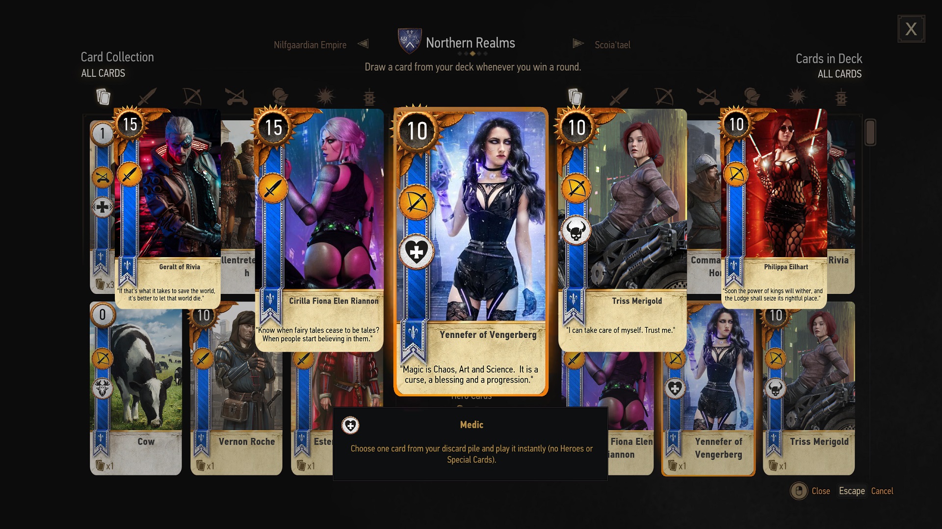 Cyberpunk Gwent, one of the best Witcher 3 mods