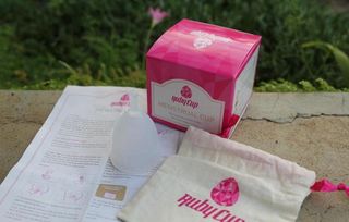 Photo of Ruby Cup and packaging