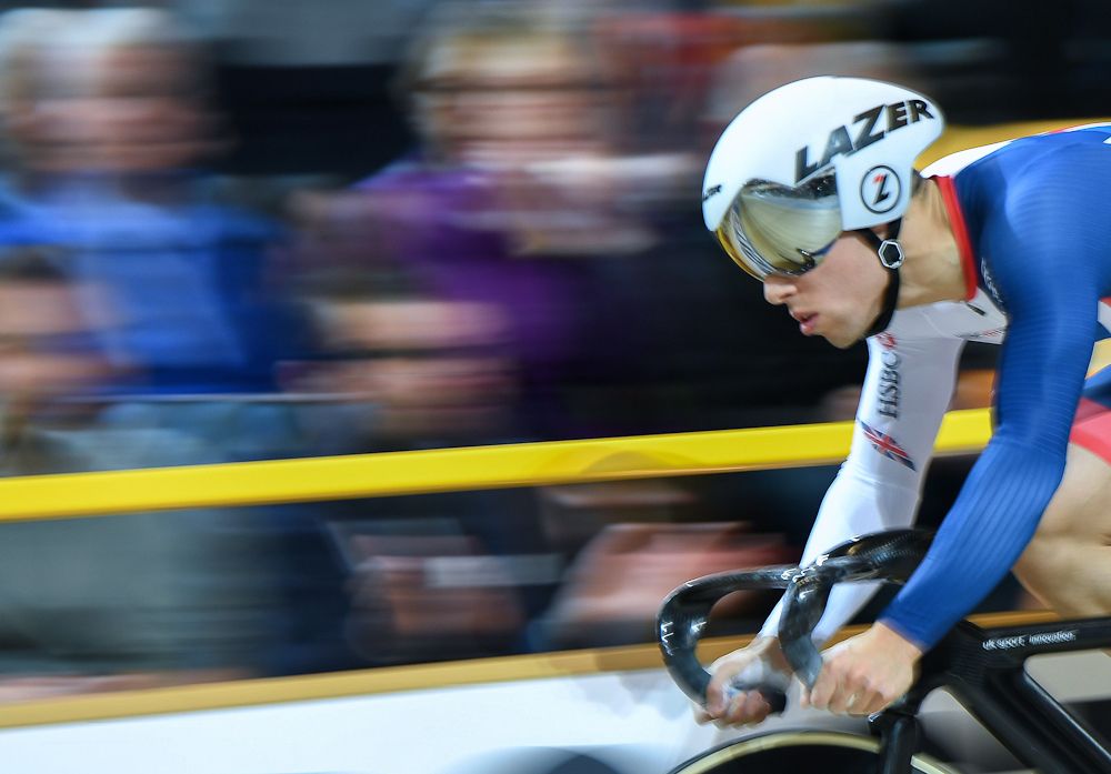 Britain's Ryan Owens takes part in the Men's Sprint Qualifying at the UCI Track Cycling World Championships