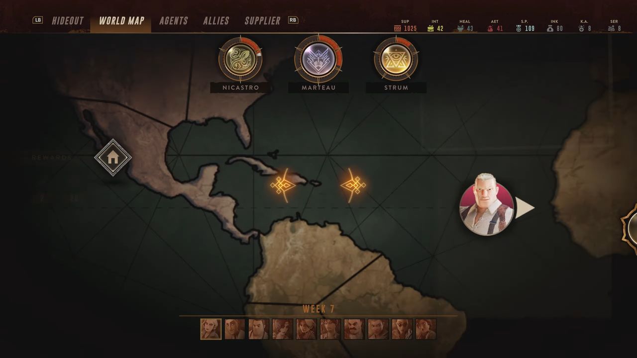 Map view reminiscent of Indiana Jones travel montages