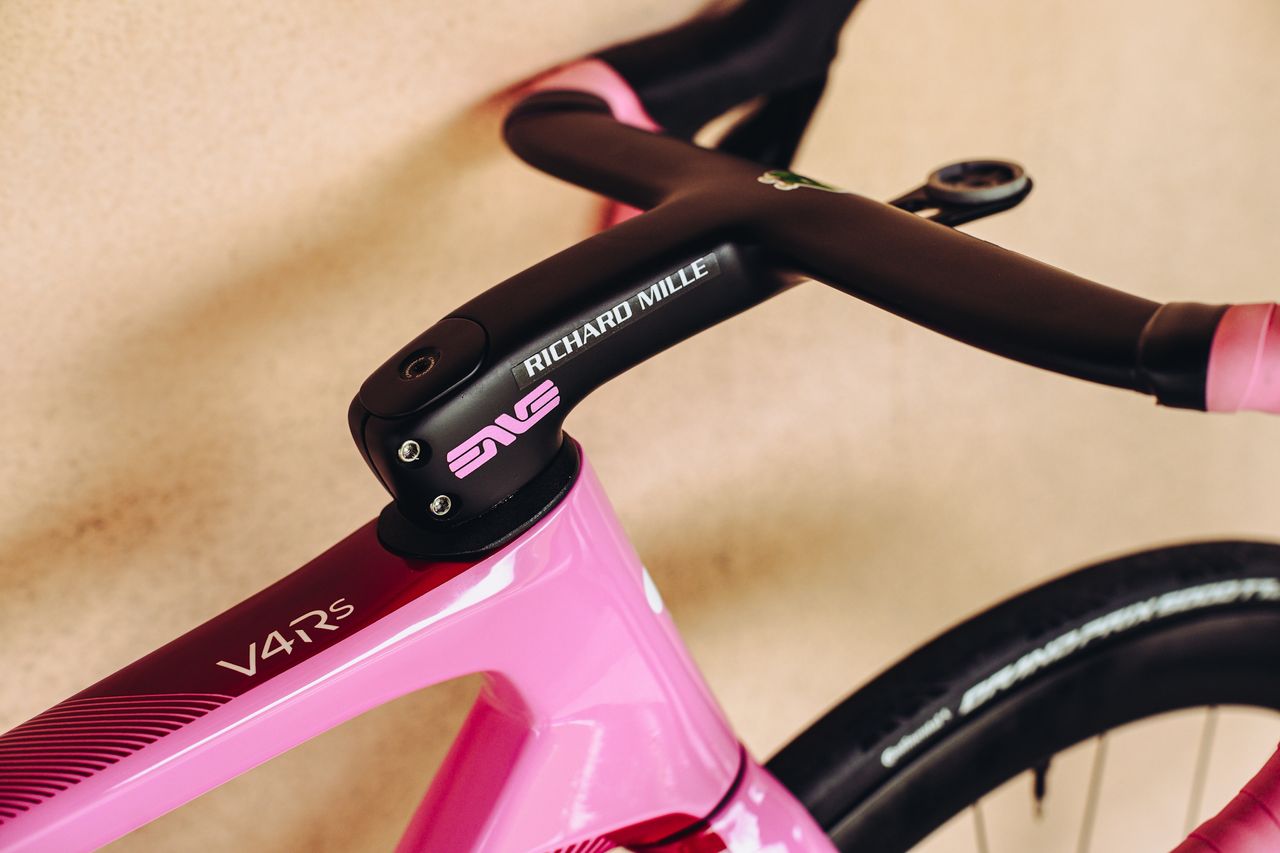 Details of Tadej Pogacar's custom Colnago V4RS made to celebrate his Giro d'Italia win