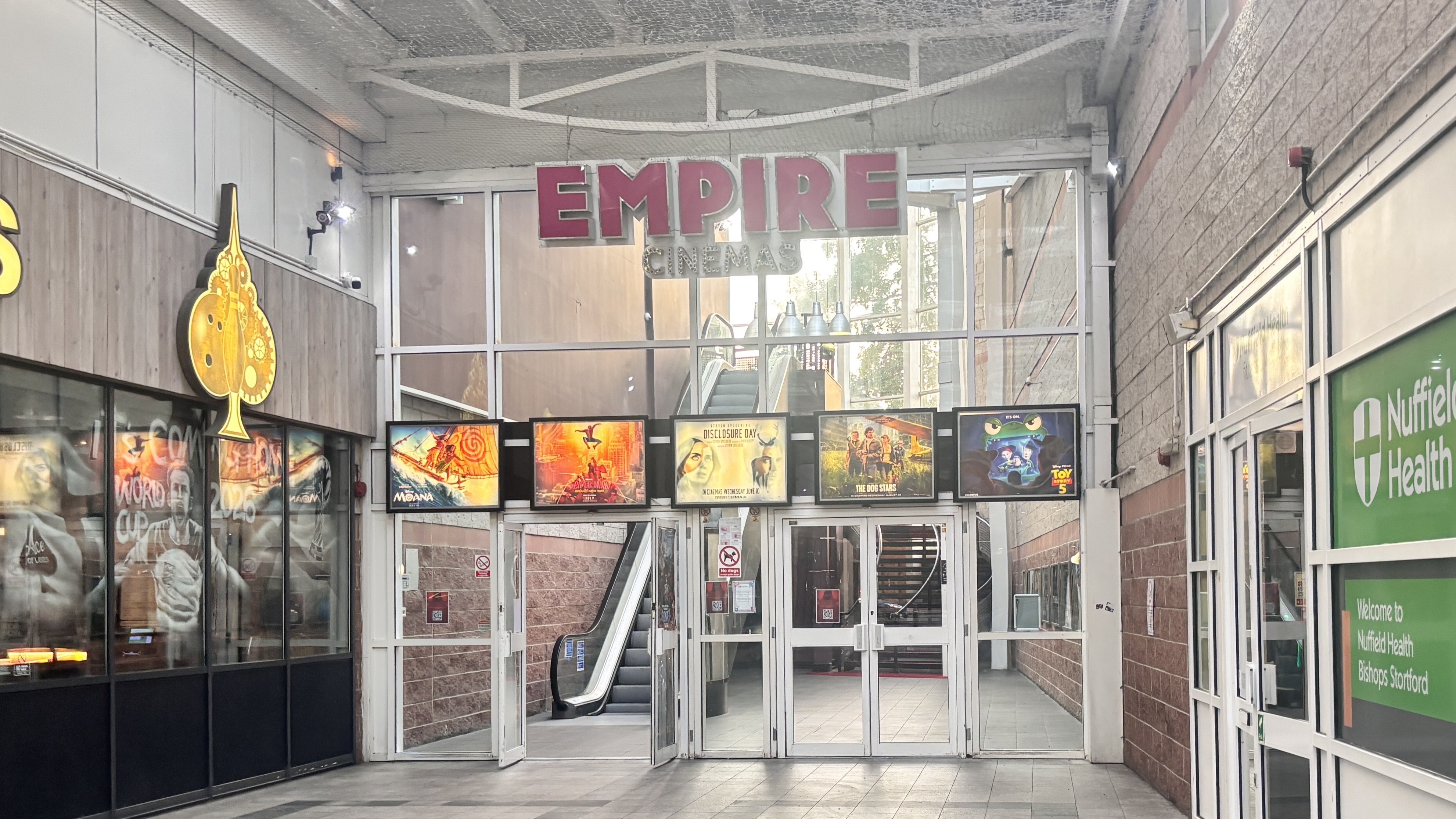 Shot taken outside Empire cinema of the advertising boards