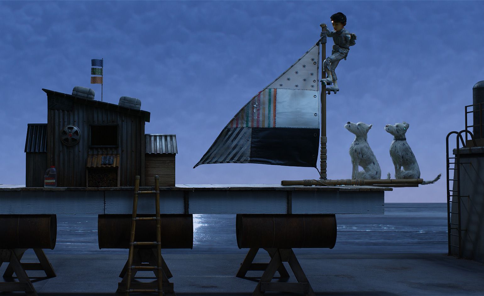 Scene from the Wes Anderson film, Isle of Dogs