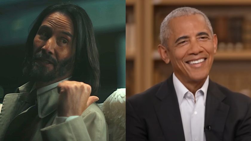 Keanu Reeves with angel wings in Good Fortune/Barack Obama in CNN interview