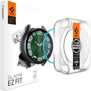Spigen Tempered Glass Screen Protector for Galaxy Watch 6 Classic 2 Pack