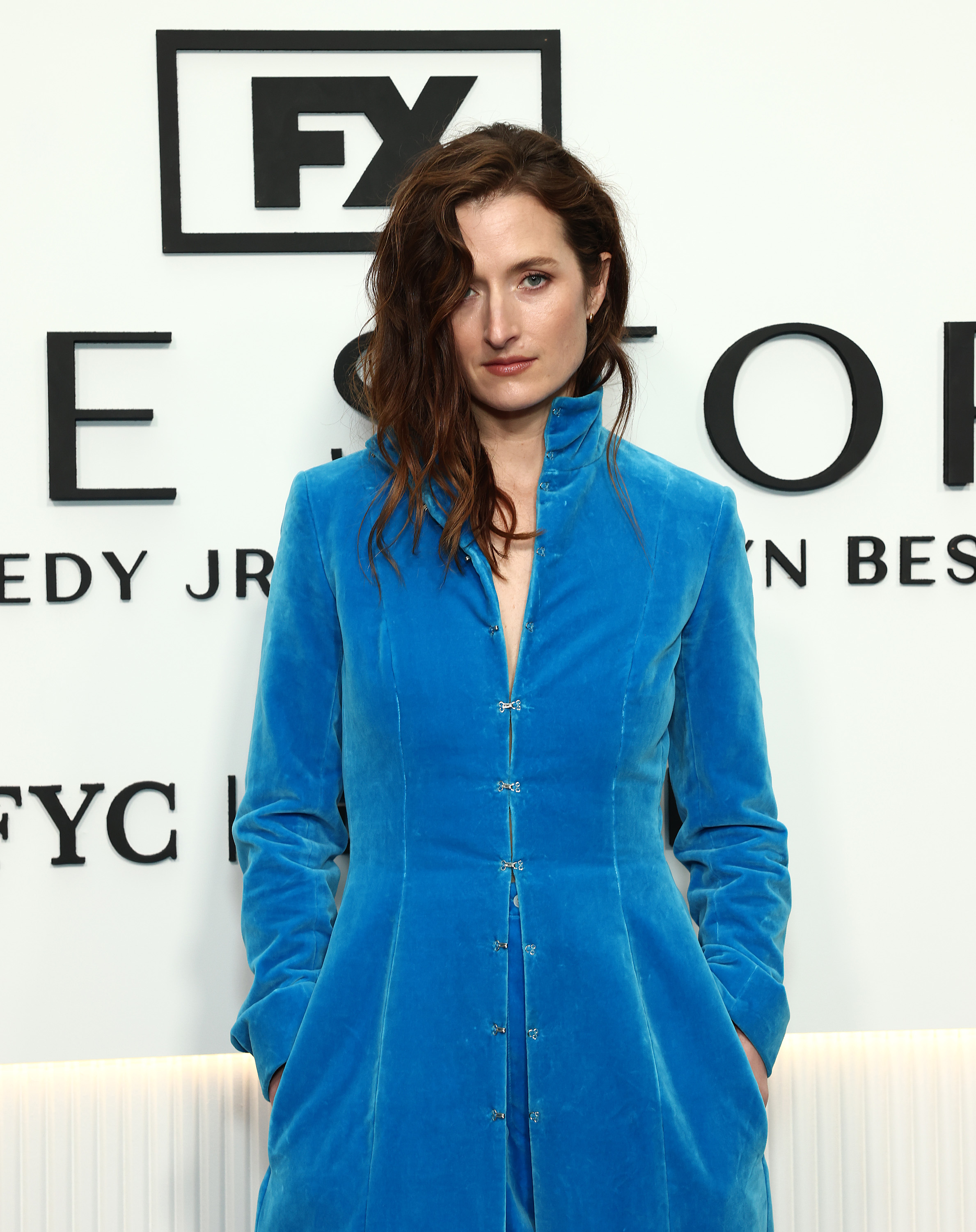 Grace Gummer wore a cerulean blue velvet outfit inspired by her mom, Meryl Streep, at a Love Story event