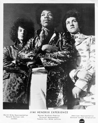 The Jimi Hendrix Experience pose for a portrait in 1967 in London, England