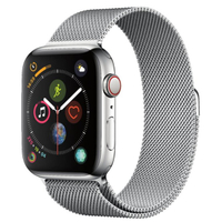 Apple Watch Series 4 GPS + Cellular, Stainless Steel Case with Milanese Loop:  
