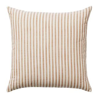 Nate Home by Nate Berkus Painted Stripe Decorative Pillow from mDesign - Soft, Modern Throw Pillow for Bedroom or Couch - Cotton Cover, Square Size 18