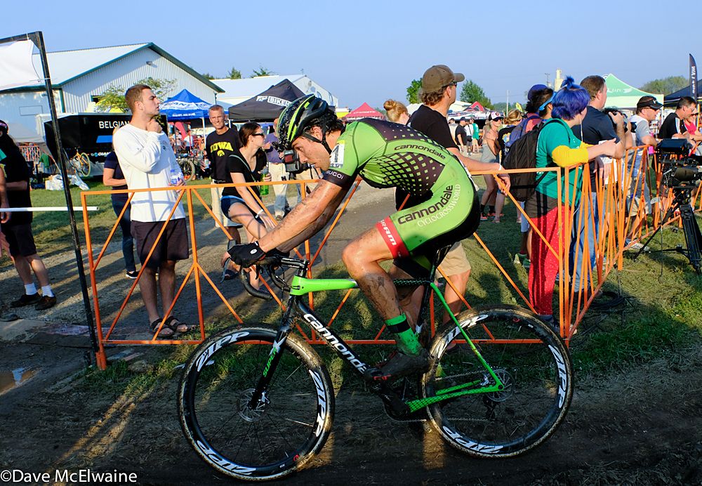 Curtis White (USA) riding the lower portion of the course with two laps remaining